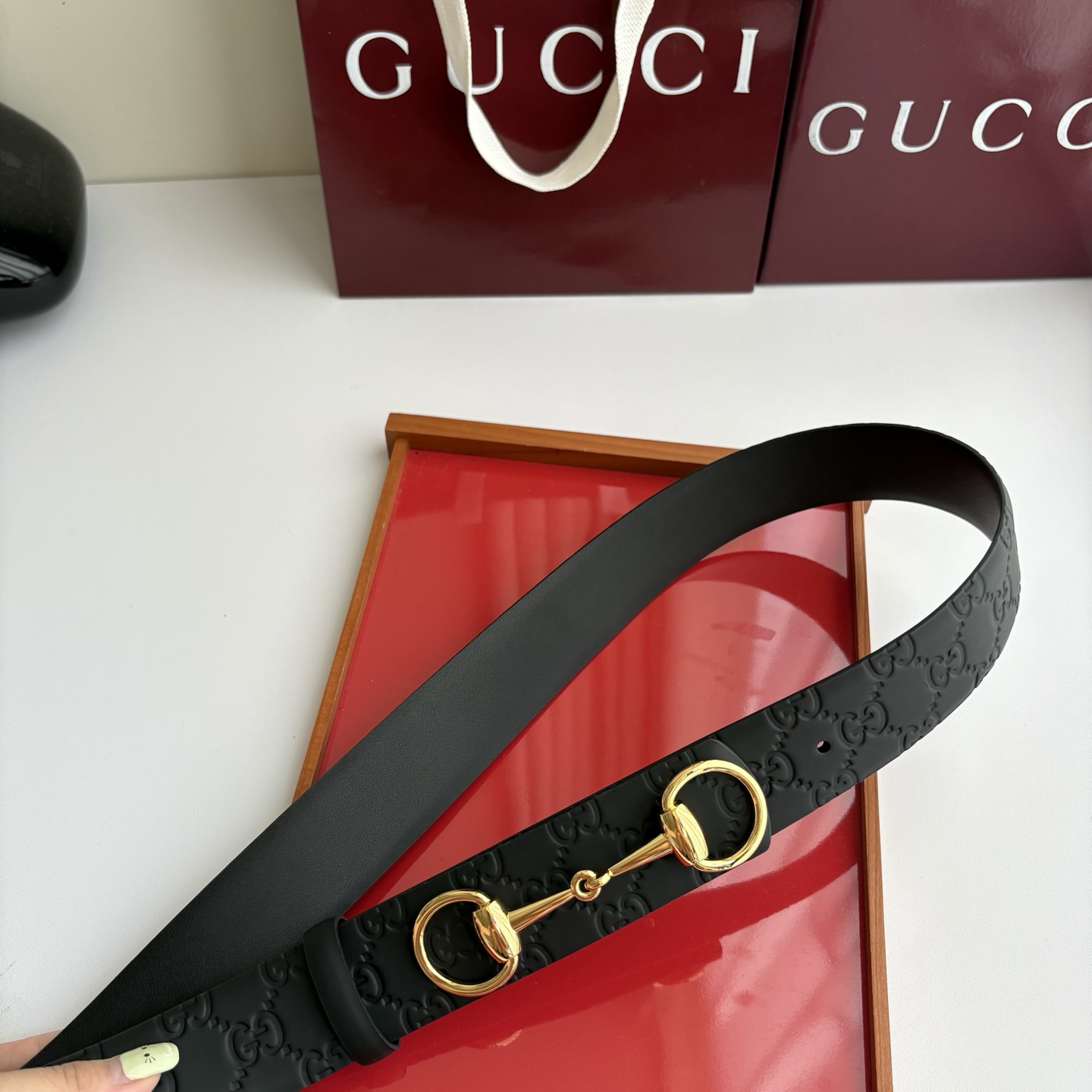 Gucci 经典原单品质，压花面搭配原版皮底，时尚腰封，精工制作，细节看图，实物拍摄，高端奢华，宽度4.0cm