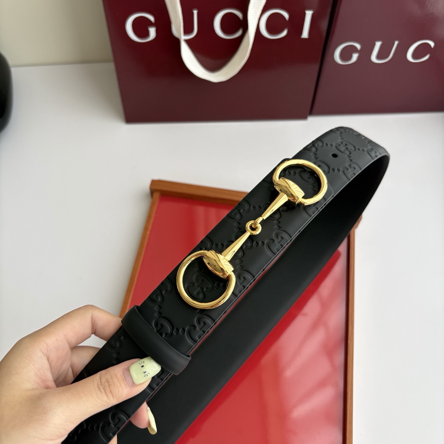 Gucci 经典原单品质，压花面搭配原版皮底，时尚腰封，精工制作，细节看图，实物拍摄，高端奢华，宽度4.0cm