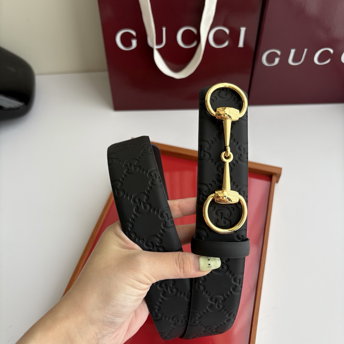 Gucci 经典原单品质，压花面搭配原版皮底，时尚腰封，精工制作，细节看图，实物拍摄，高端奢华，宽度4.0cm