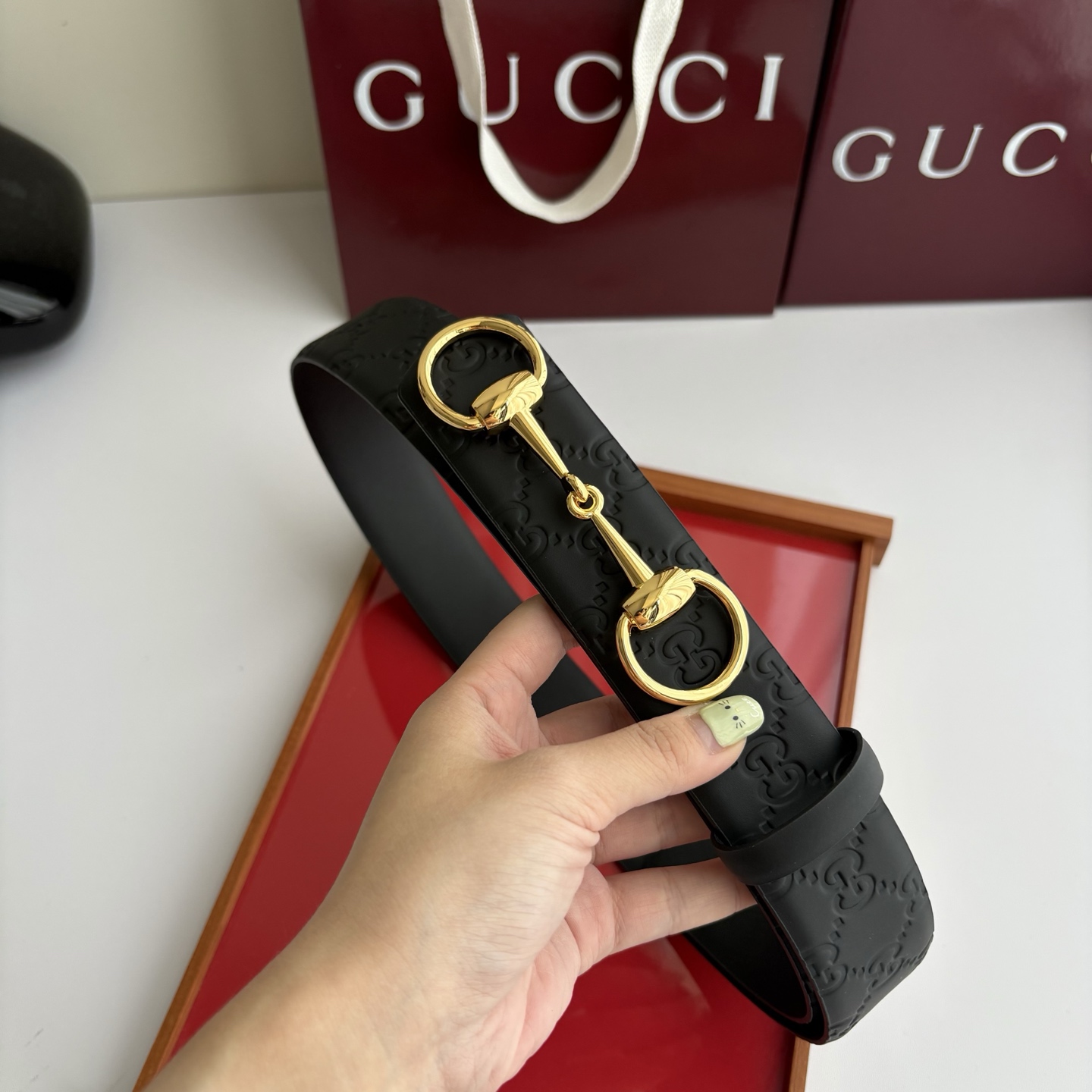 Gucci 经典原单品质，压花面搭配原版皮底，时尚腰封，精工制作，细节看图，实物拍摄，高端奢华，宽度4.0cm