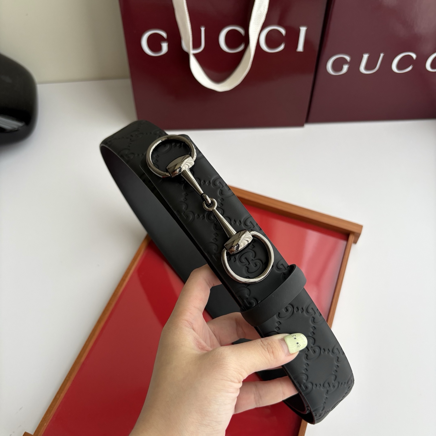 Gucci 经典原单品质，压花面搭配原版皮底，时尚腰封，精工制作，细节看图，实物拍摄，高端奢华，宽度4.0cm