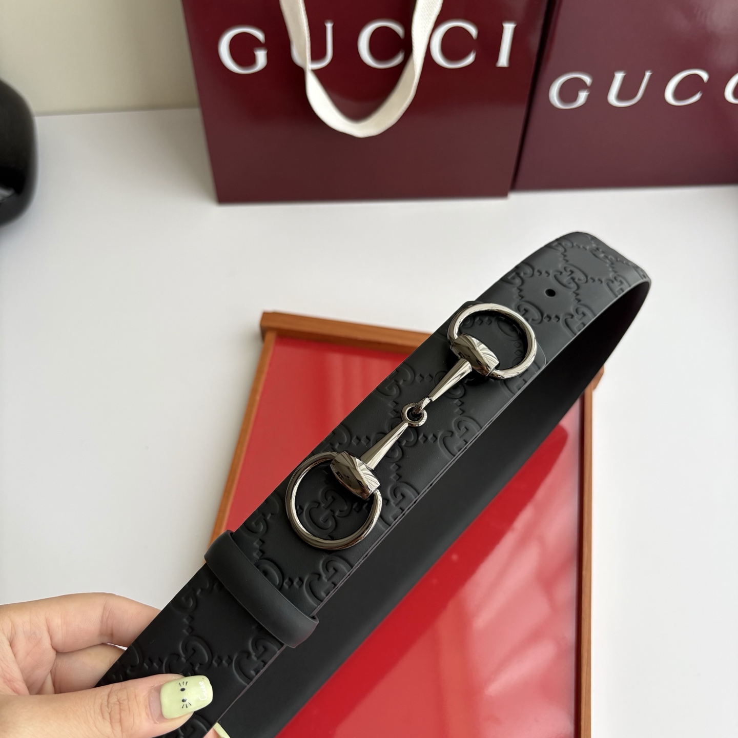 Gucci 经典原单品质，压花面搭配原版皮底，时尚腰封，精工制作，细节看图，实物拍摄，高端奢华，宽度4.0cm