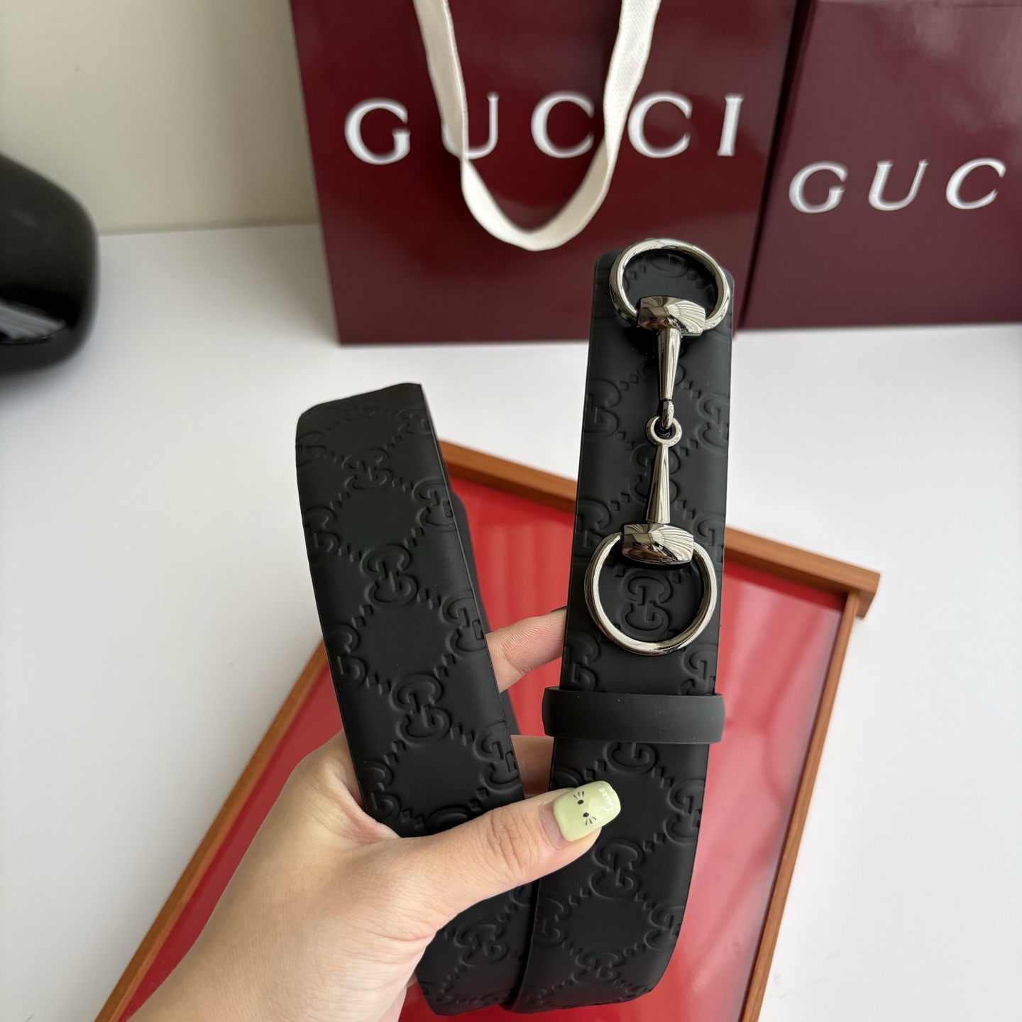 Gucci 经典原单品质，压花面搭配原版皮底，时尚腰封，精工制作，细节看图，实物拍摄，高端奢华，宽度4.0cm