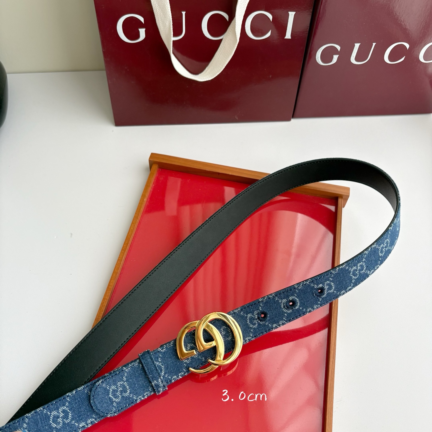 Gucci 经典原单品质，牛仔织布面搭配原版平纹底，精品铜扣，精工制作，细节看图，实物拍摄，高端奢华，宽度3.0cm
