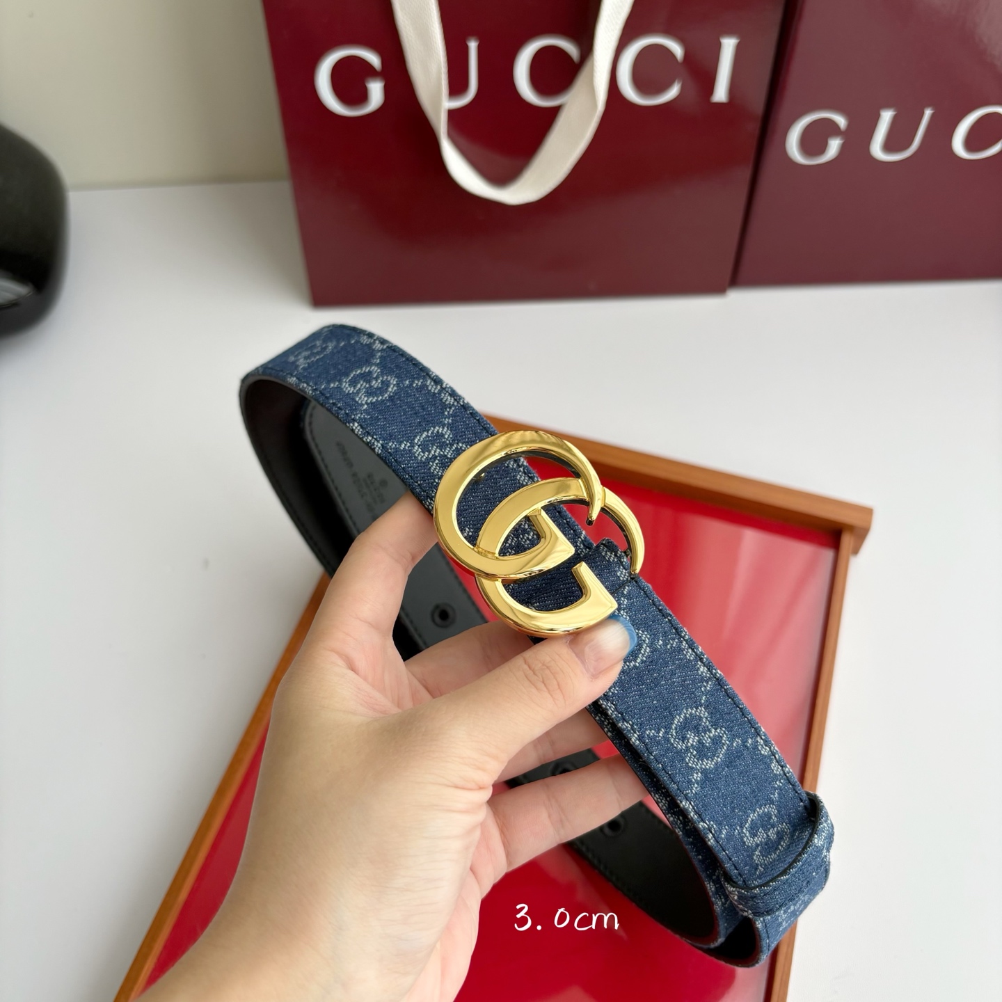 Gucci 经典原单品质，牛仔织布面搭配原版平纹底，精品铜扣，精工制作，细节看图，实物拍摄，高端奢华，宽度3.0cm