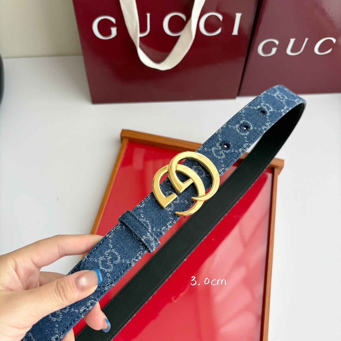 Gucci 经典原单品质，牛仔织布面搭配原版平纹底，精品铜扣，精工制作，细节看图，实物拍摄，高端奢华，宽度3.0cm