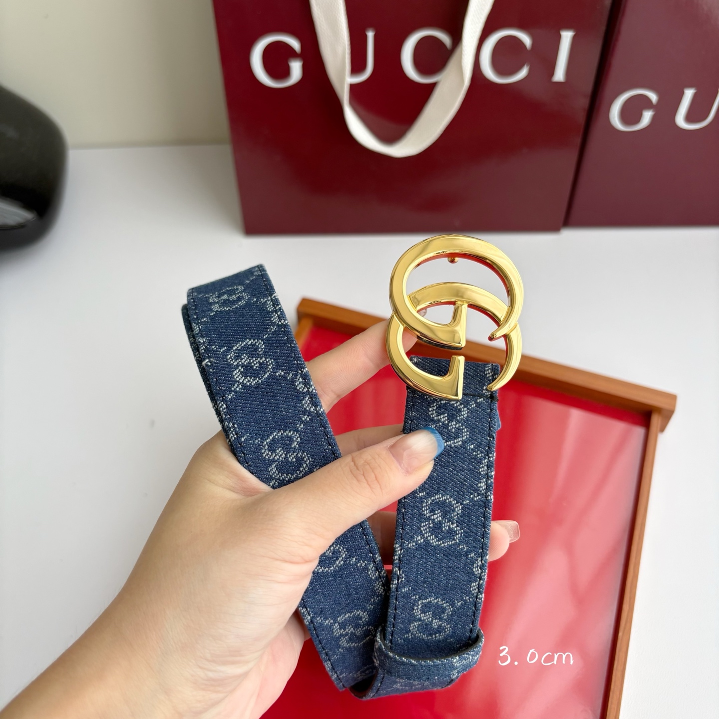 Gucci 经典原单品质，牛仔织布面搭配原版平纹底，精品铜扣，精工制作，细节看图，实物拍摄，高端奢华，宽度3.0cm