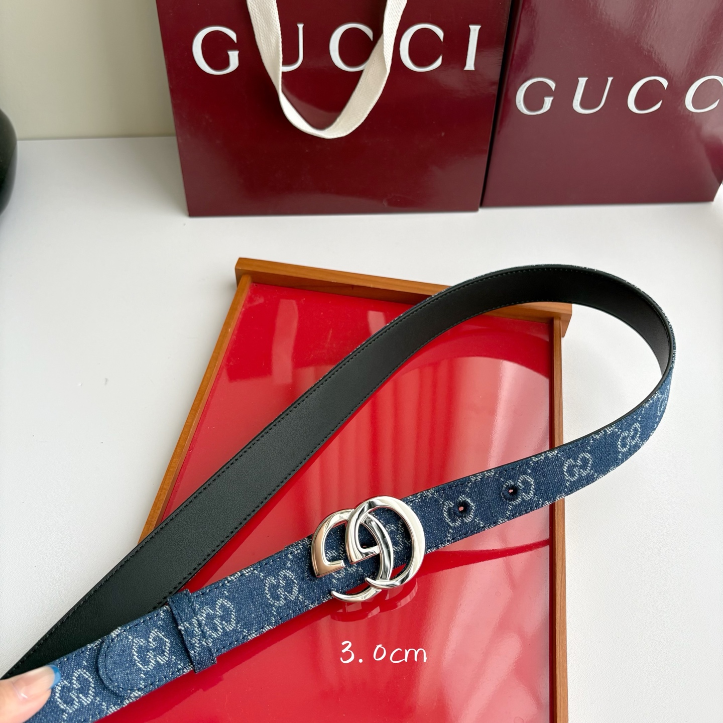 Gucci 经典原单品质，牛仔织布面搭配原版平纹底，精品铜扣，精工制作，细节看图，实物拍摄，高端奢华，宽度3.0cm