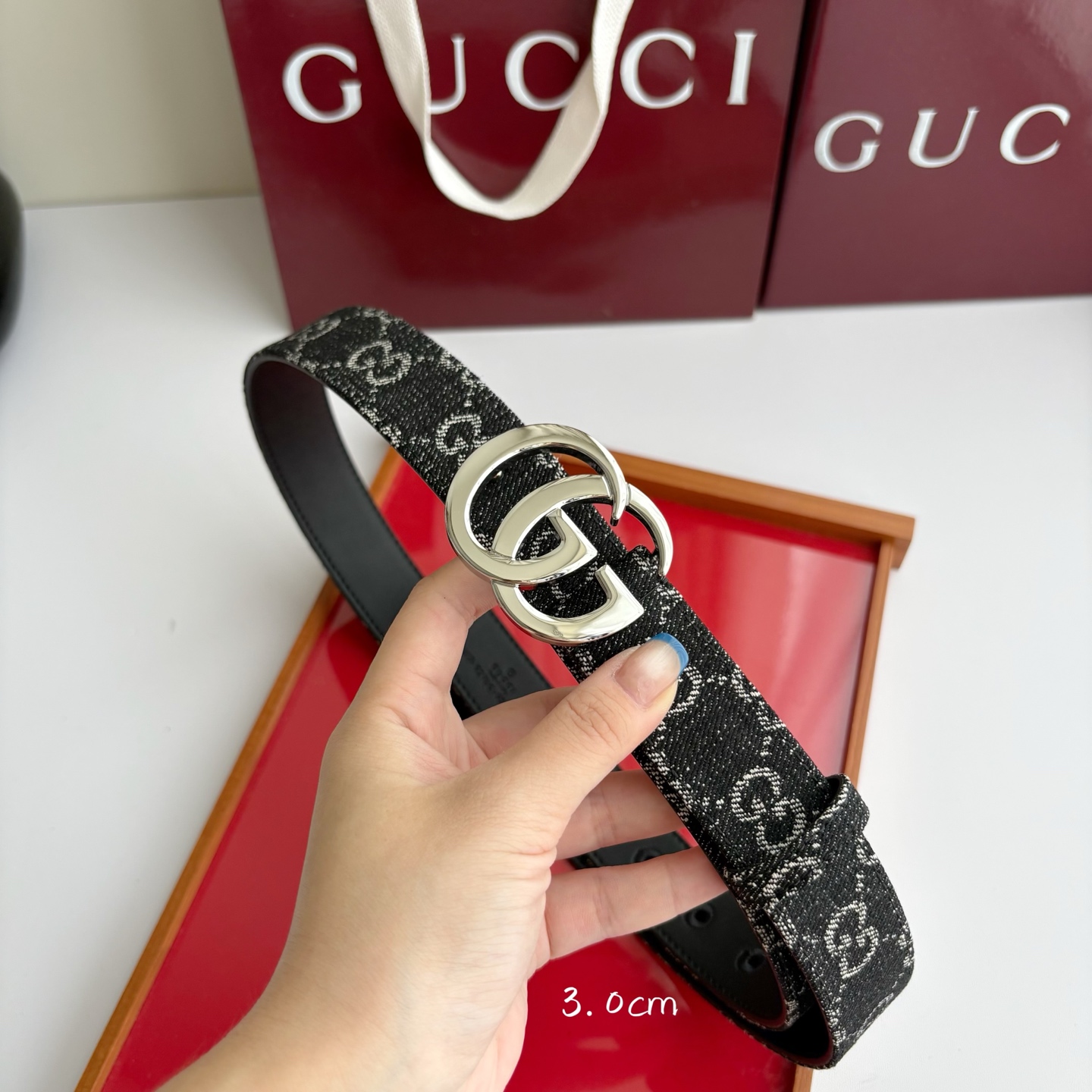 Gucci 经典原单品质，牛仔织布面搭配原版平纹底，精品铜扣，精工制作，细节看图，实物拍摄，高端奢华，宽度3.0cm