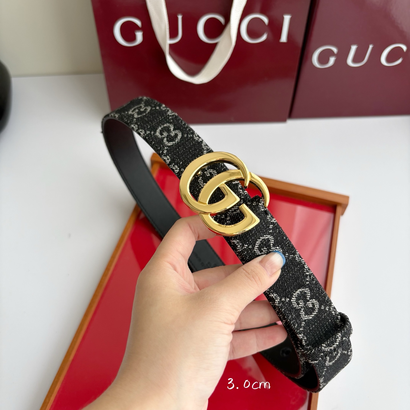 Gucci 经典原单品质，牛仔织布面搭配原版平纹底，精品铜扣，精工制作，细节看图，实物拍摄，高端奢华，宽度3.0cm