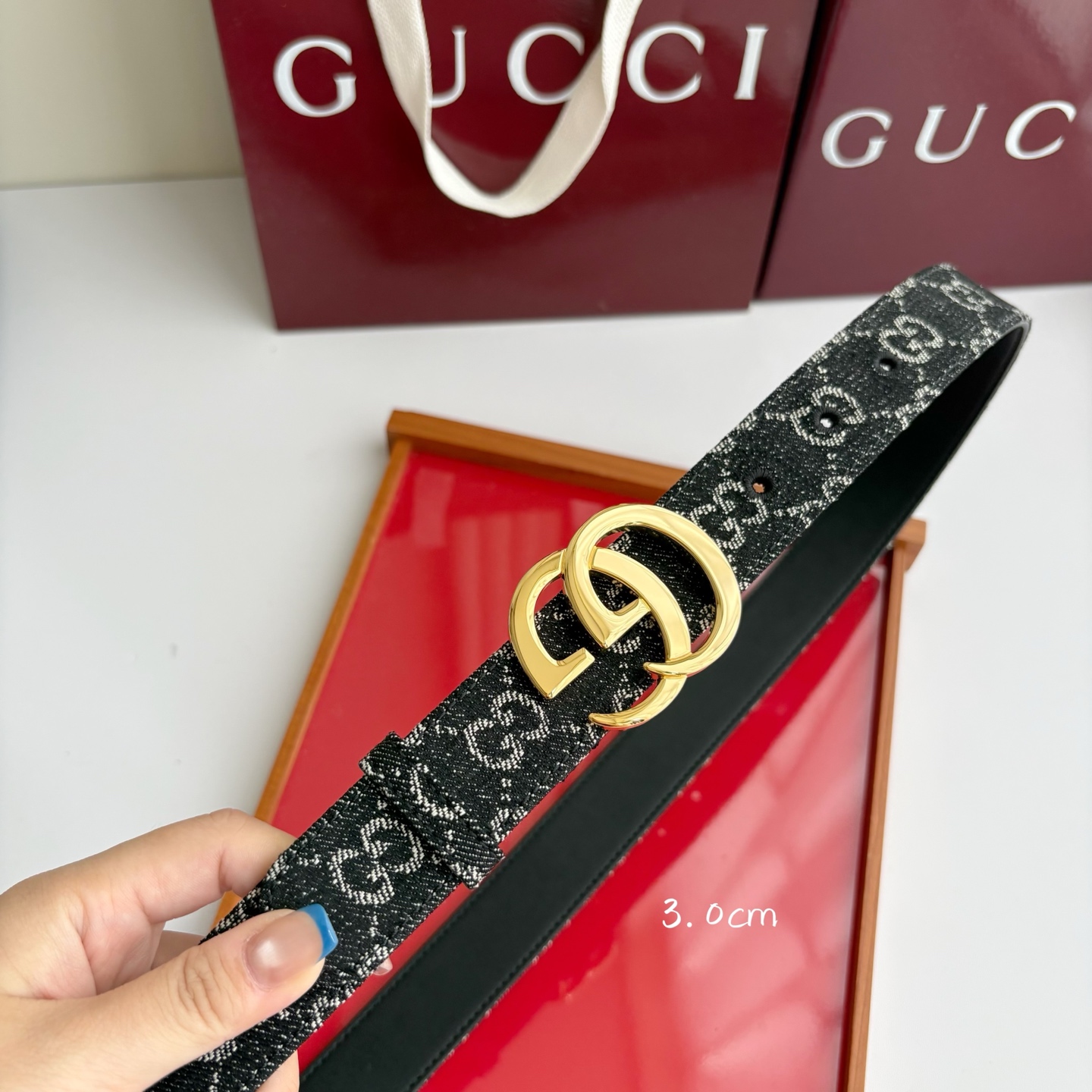 Gucci 经典原单品质，牛仔织布面搭配原版平纹底，精品铜扣，精工制作，细节看图，实物拍摄，高端奢华，宽度3.0cm