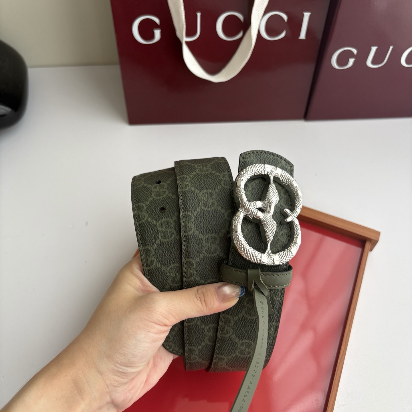 Gucci 经典原单品质，印花面配原版平纹底，纯钢挂扣，精工制作，细节看图，实物拍摄，高端奢华，宽度4.0cm