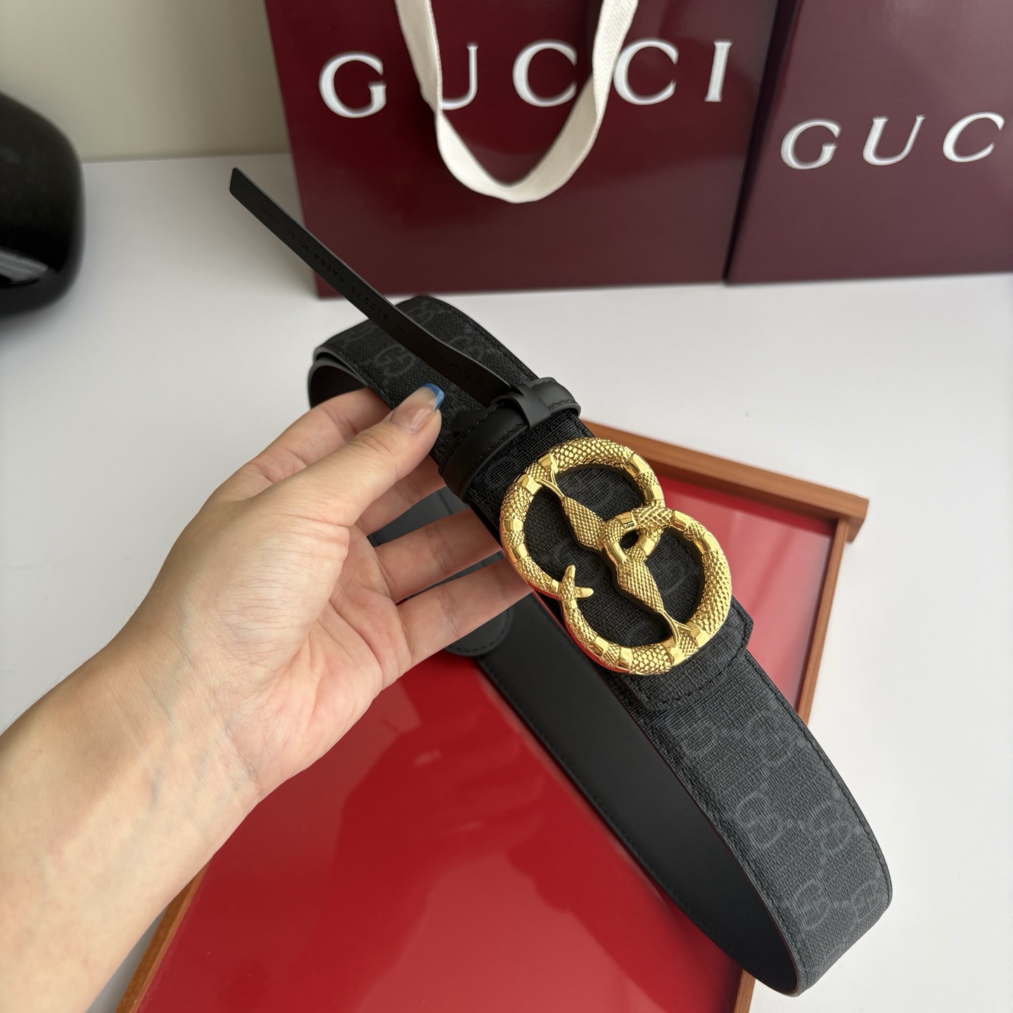 Gucci 经典原单品质，印花面配原版平纹底，纯钢挂扣，精工制作，细节看图，实物拍摄，高端奢华，宽度4.0cm