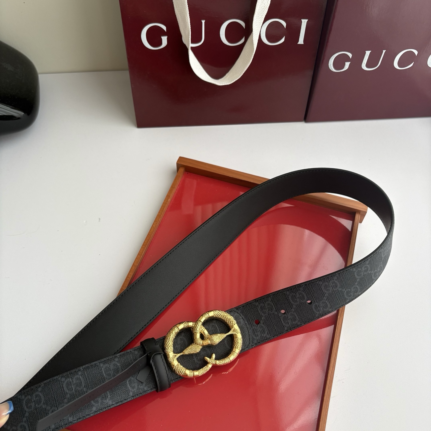Gucci 经典原单品质，印花面配原版平纹底，纯钢挂扣，精工制作，细节看图，实物拍摄，高端奢华，宽度4.0cm