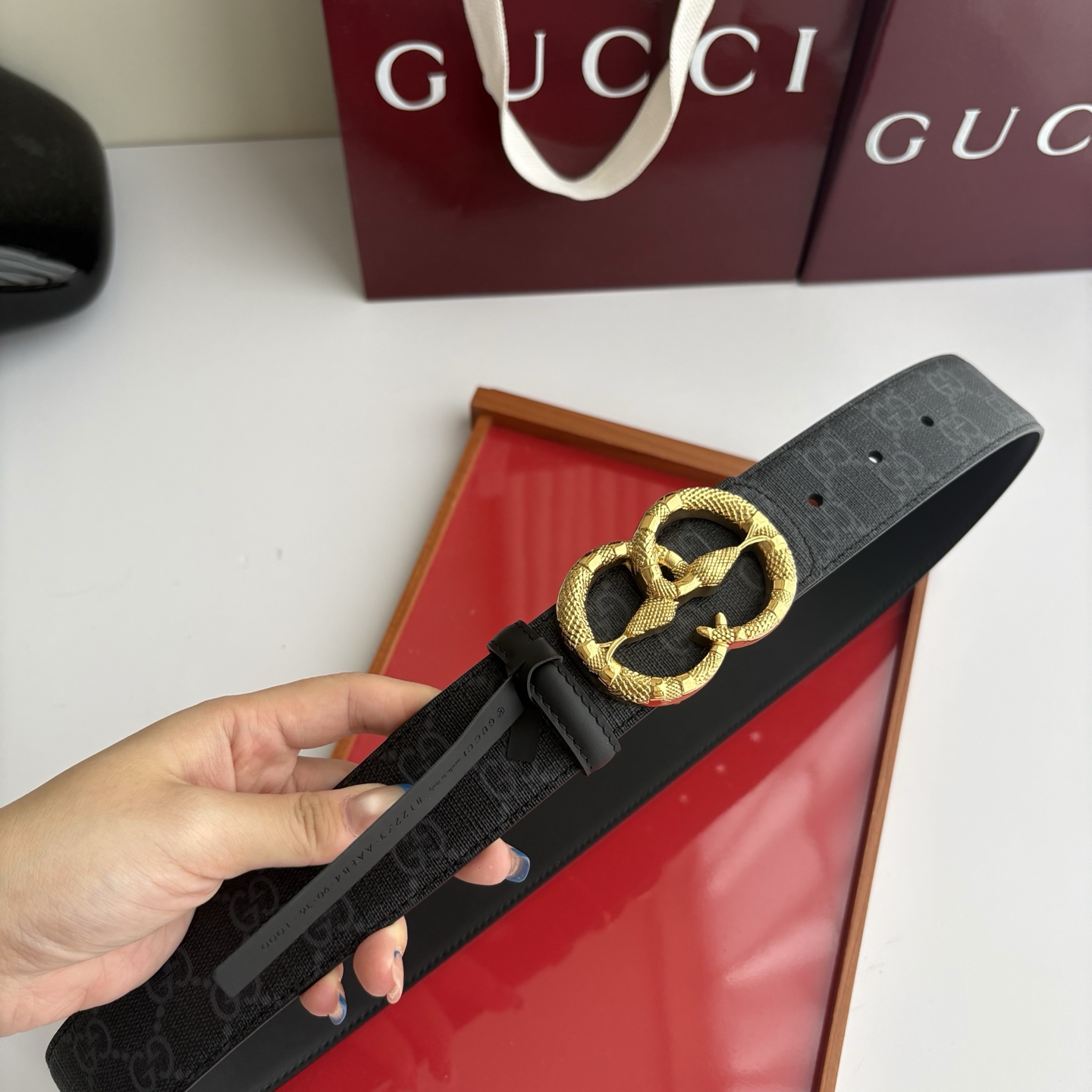 Gucci 经典原单品质，印花面配原版平纹底，纯钢挂扣，精工制作，细节看图，实物拍摄，高端奢华，宽度4.0cm