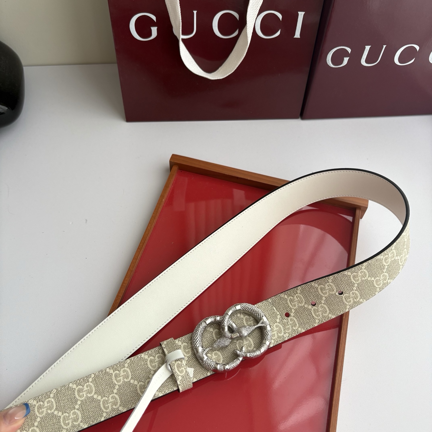 Gucci 经典原单品质，印花面配原版平纹底，纯钢挂扣，精工制作，细节看图，实物拍摄，高端奢华，宽度4.0cm
