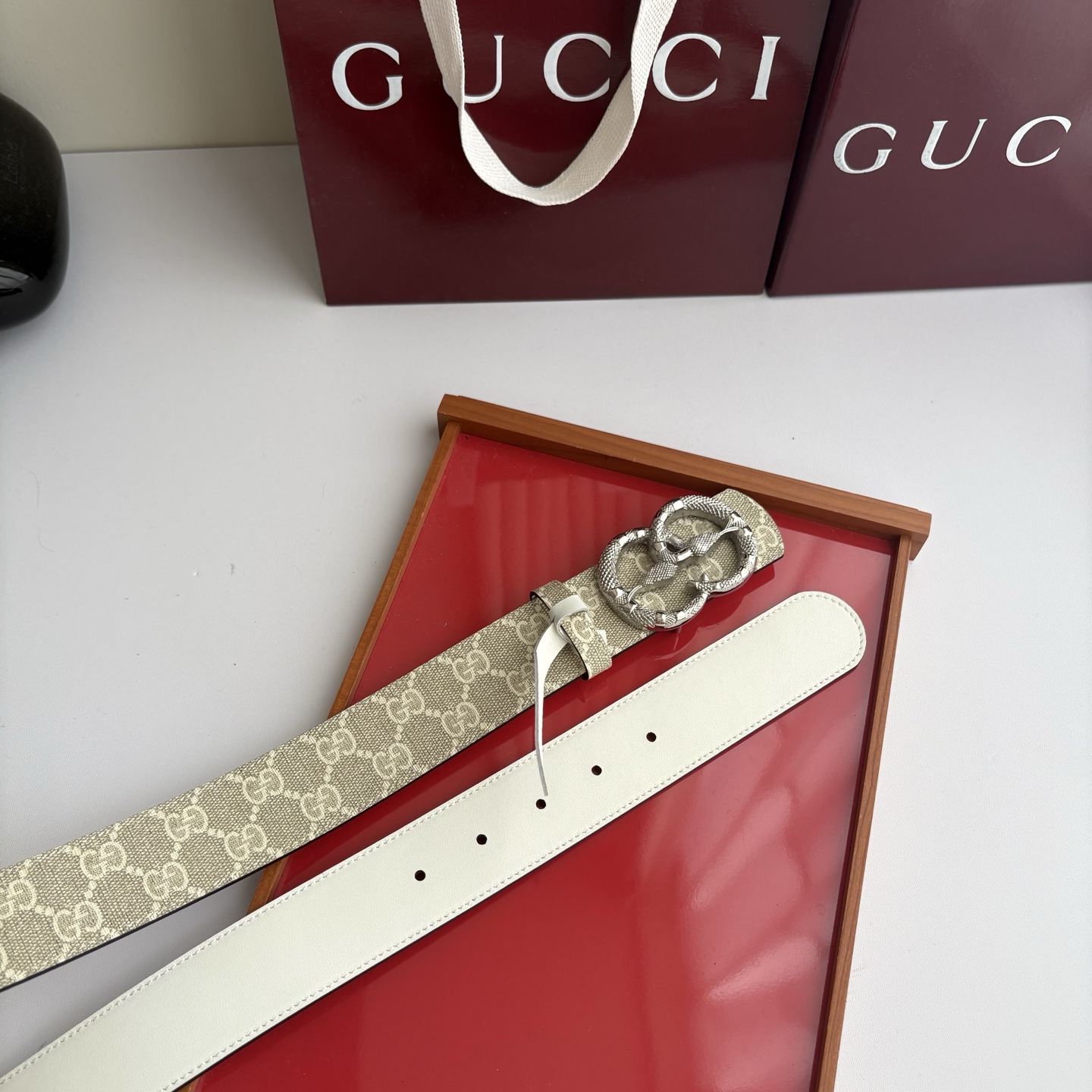 Gucci 经典原单品质，印花面配原版平纹底，纯钢挂扣，精工制作，细节看图，实物拍摄，高端奢华，宽度4.0cm