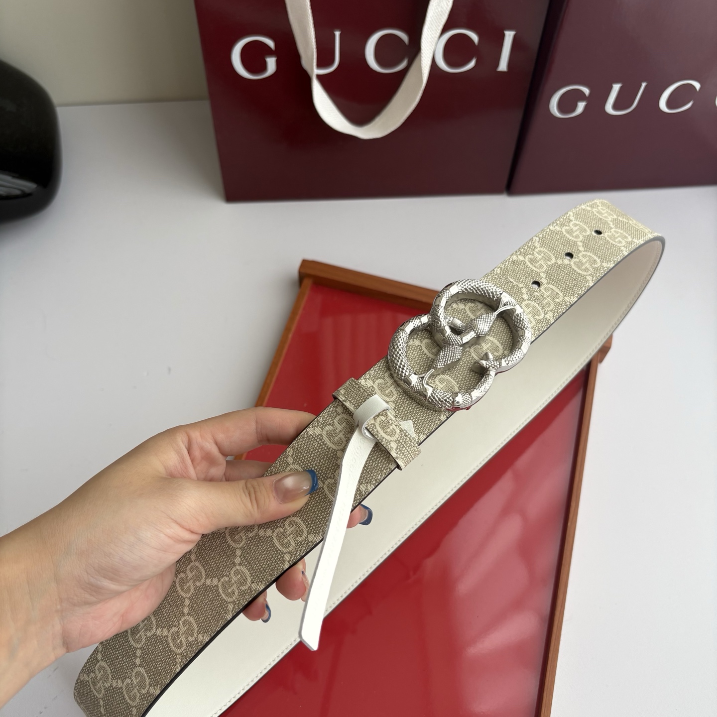 Gucci 经典原单品质，印花面配原版平纹底，纯钢挂扣，精工制作，细节看图，实物拍摄，高端奢华，宽度4.0cm