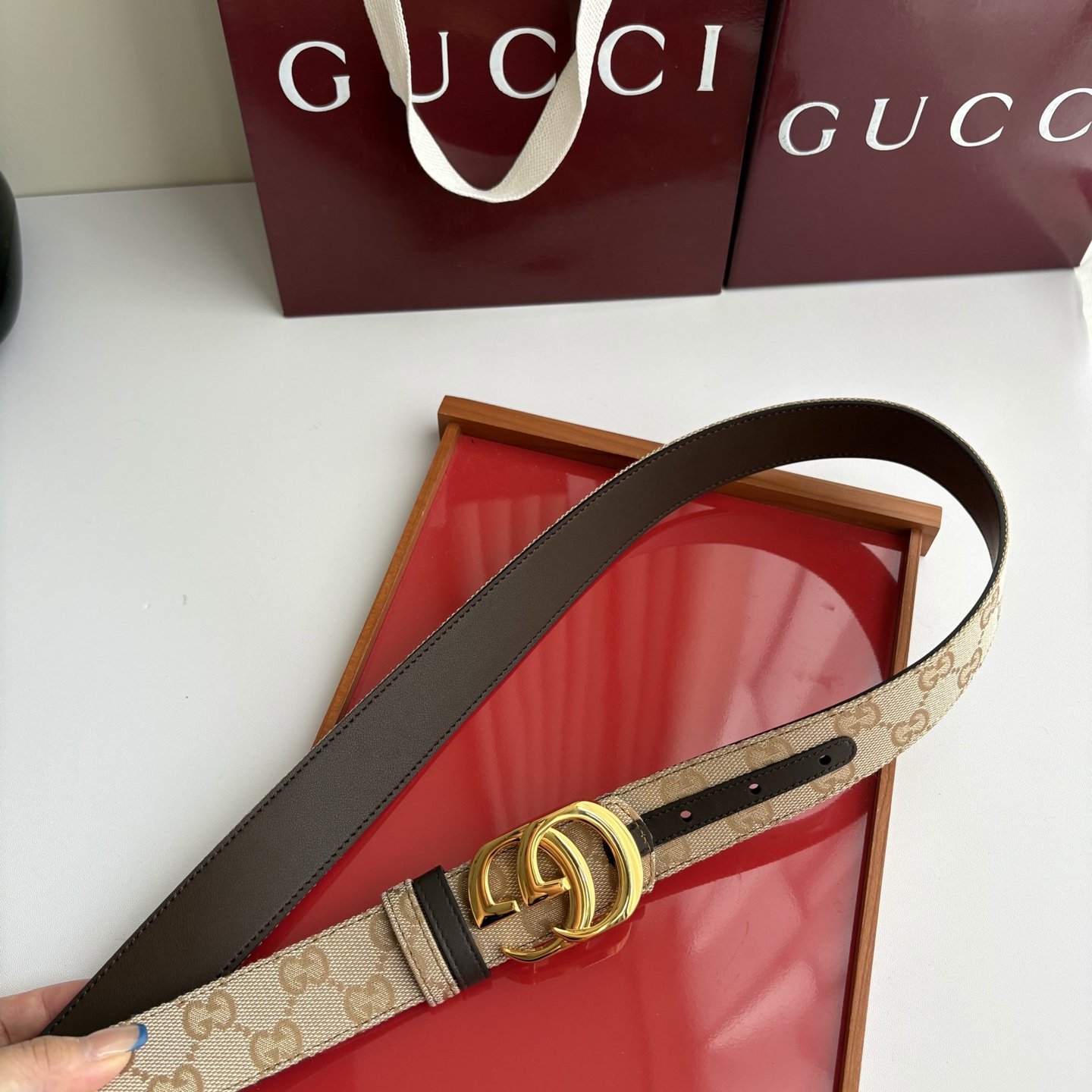 Gucci 经典原单品质，印花织布面搭配原版平纹底，精品铜扣，精工制作，细节看图，实物拍摄，高端奢华，宽度3.5cm
