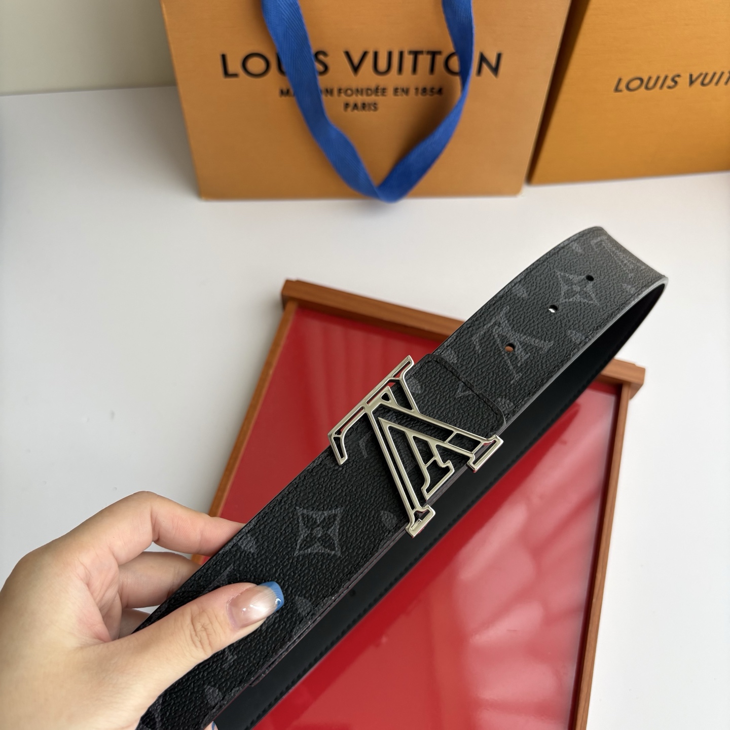 LOUIS VUITTON经典原单品质，一面经典印花一面平纹搭配原单精品挂扣，精工制作，细节看图，实物拍摄，高端奢华，宽