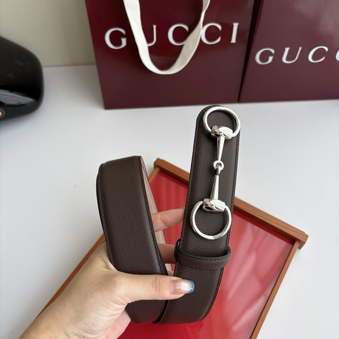 Gucci 经典原单品质，咖色山羊纹搭配原版沙底，时尚腰封，精工制作，细节看图，实物拍摄，高端奢华，宽度4.0cm