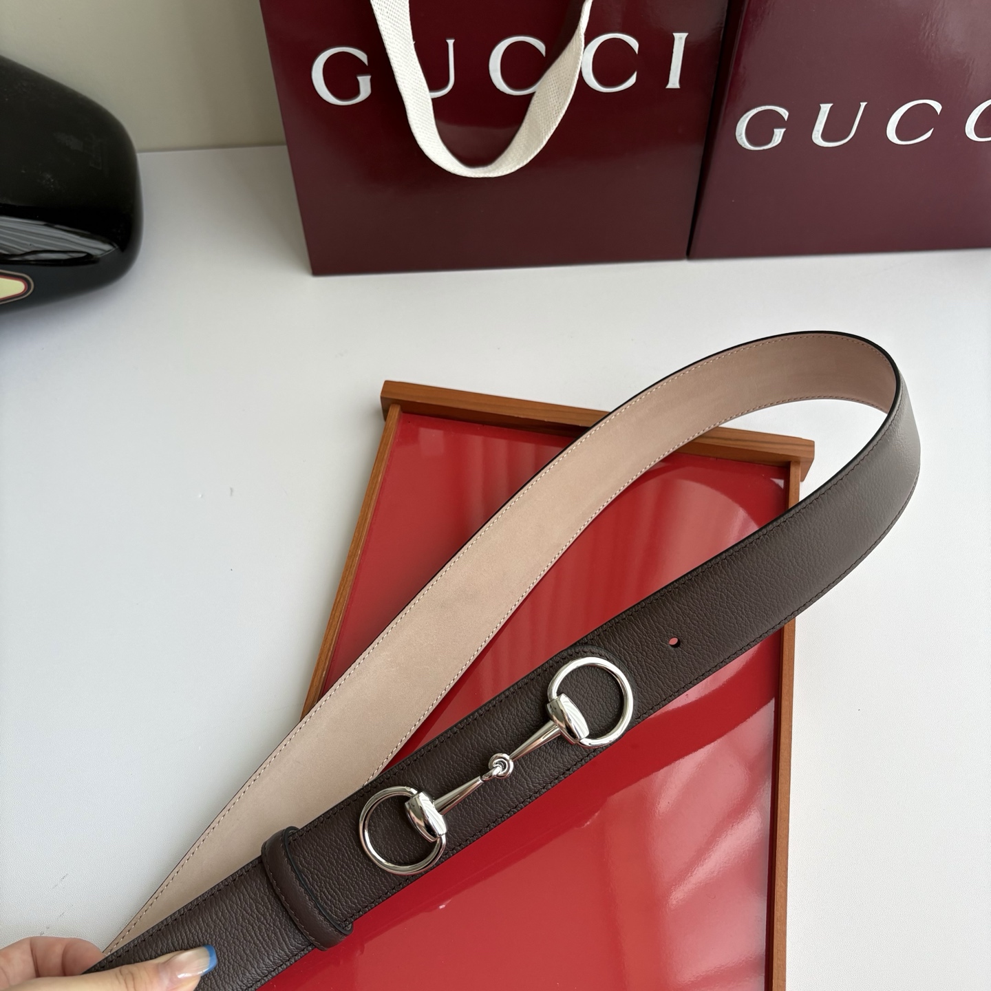 Gucci 经典原单品质，咖色山羊纹搭配原版沙底，时尚腰封，精工制作，细节看图，实物拍摄，高端奢华，宽度4.0cm