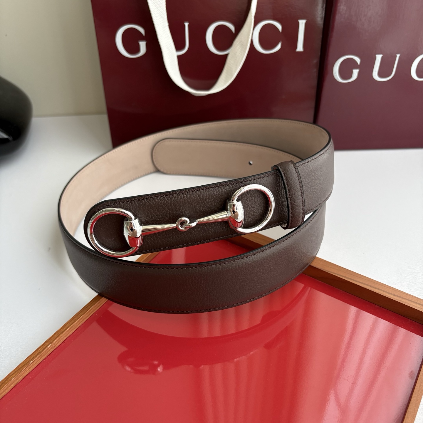 Gucci 经典原单品质，咖色山羊纹搭配原版沙底，时尚腰封，精工制作，细节看图，实物拍摄，高端奢华，宽度4.0cm