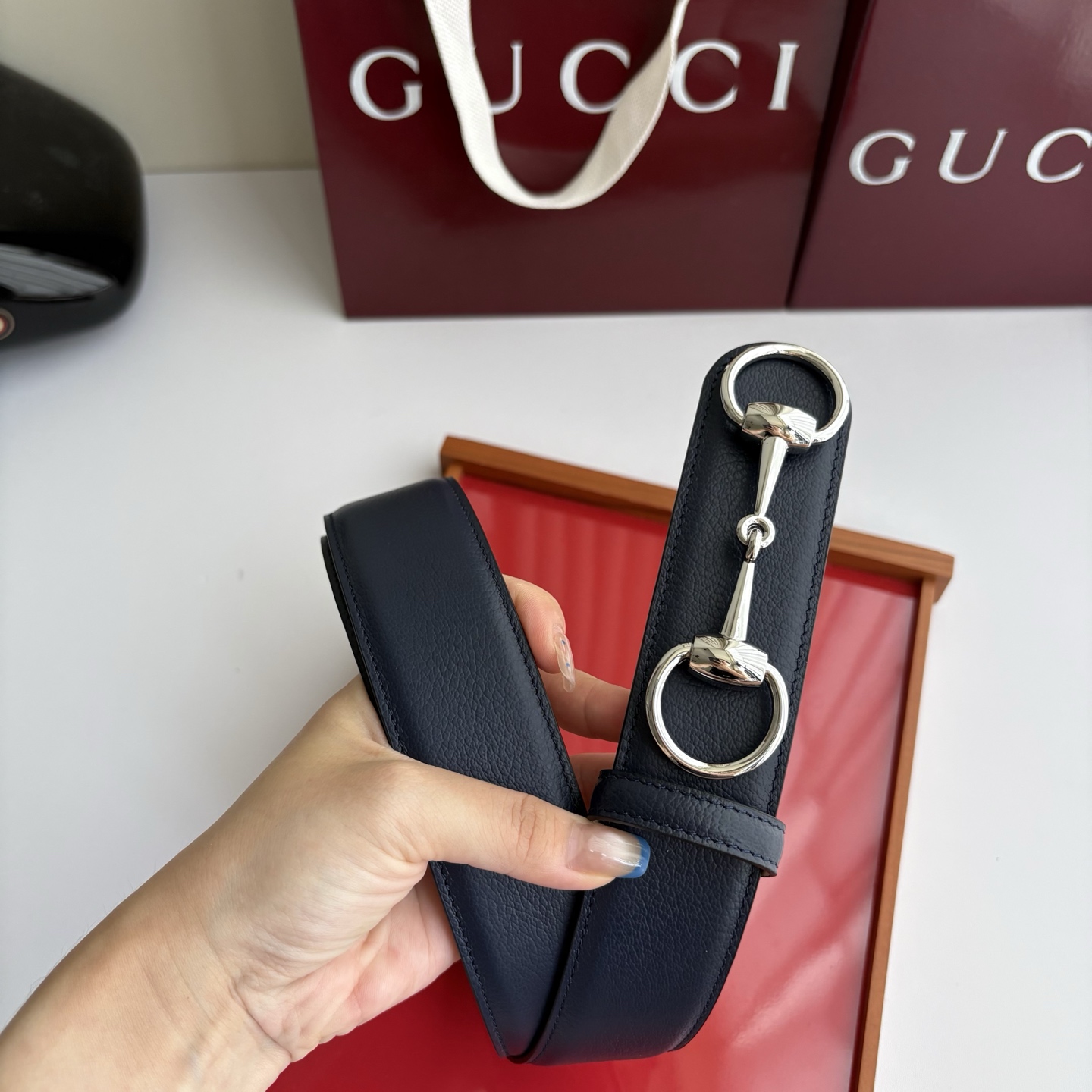 Gucci 经典原单品质，蓝色山羊纹搭配原版沙底，时尚腰封，精工制作，细节看图，实物拍摄，高端奢华，宽度4.0cm