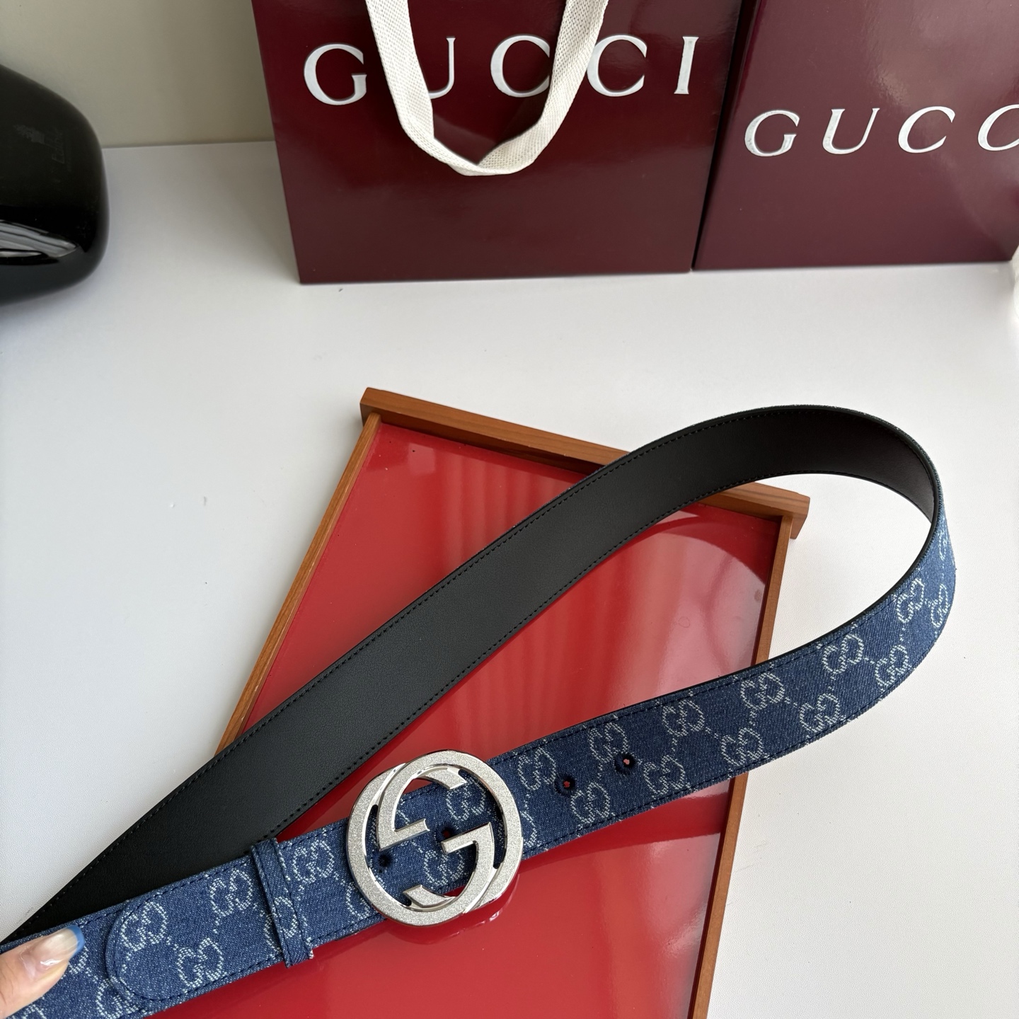 Gucci 经典原单品质，牛仔织布面搭配原版平纹底，精品铜扣，精工制作，细节看图，实物拍摄，高端奢华，宽度4.0cm