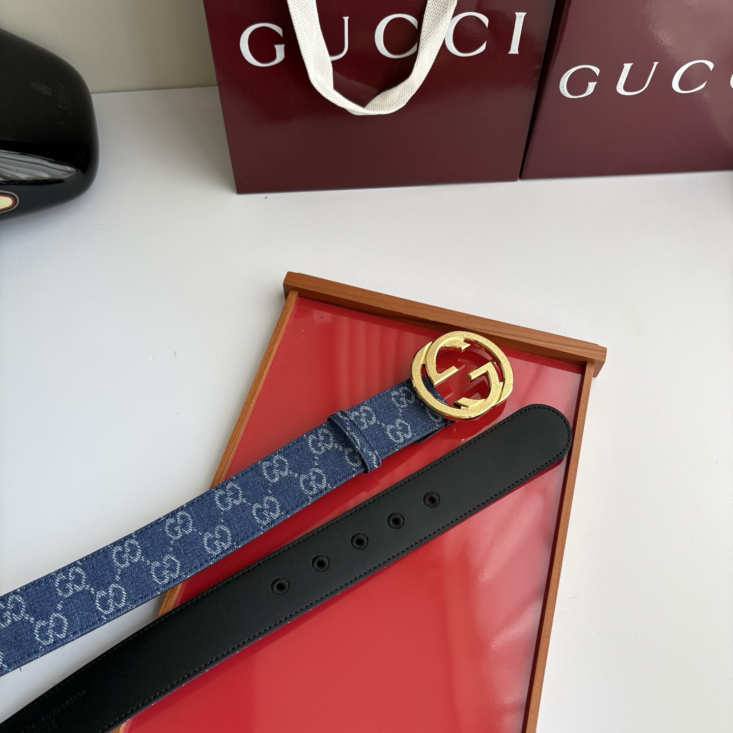 Gucci 经典原单品质，牛仔织布面搭配原版平纹底，精品铜扣，精工制作，细节看图，实物拍摄，高端奢华，宽度4.0cm