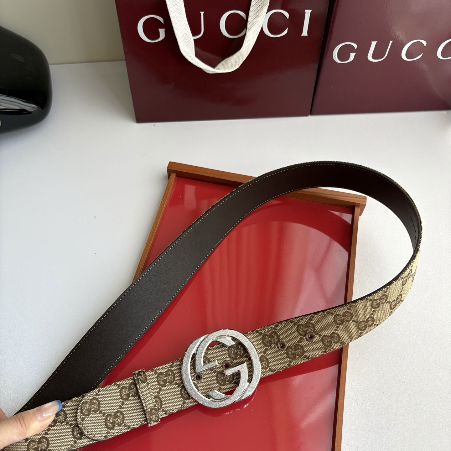 Gucci 经典原单品质，印花织布面搭配原版平纹底，精品铜扣，精工制作，细节看图，实物拍摄，高端奢华，宽度4.0cm
