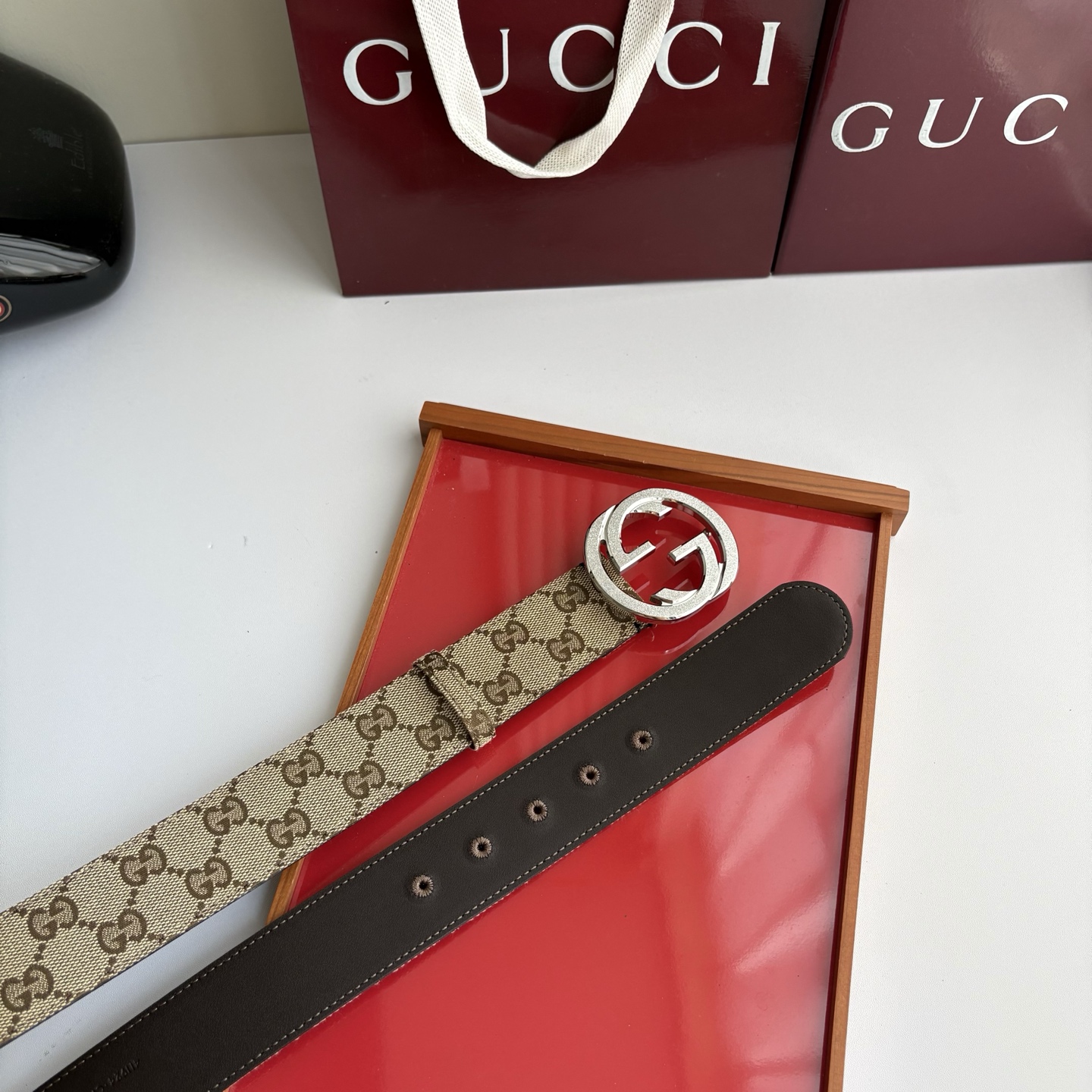 Gucci 经典原单品质，印花织布面搭配原版平纹底，精品铜扣，精工制作，细节看图，实物拍摄，高端奢华，宽度4.0cm