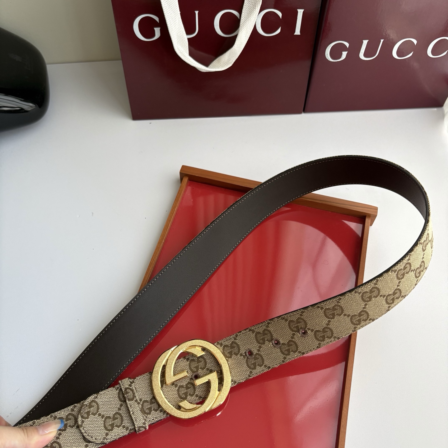 Gucci 经典原单品质，印花织布面搭配原版平纹底，精品铜扣，精工制作，细节看图，实物拍摄，高端奢华，宽度4.0cm