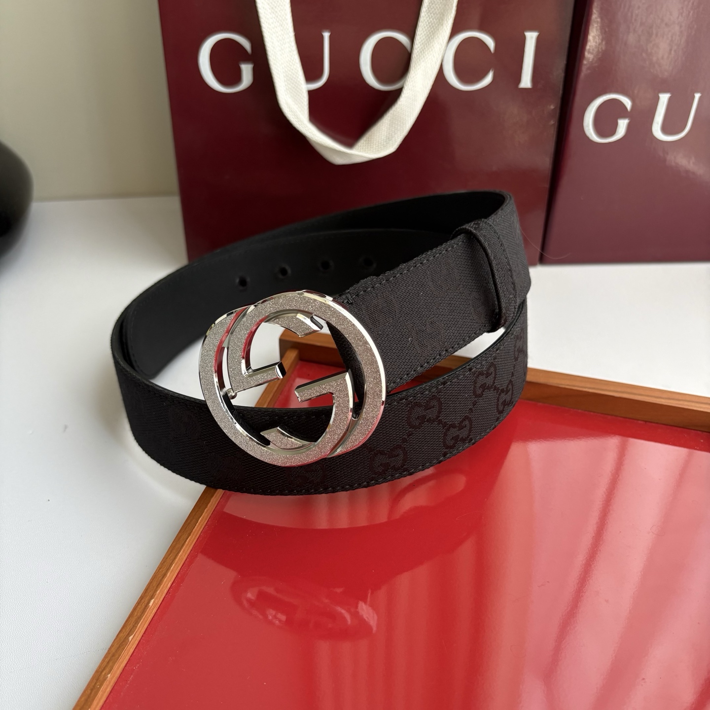 Gucci 经典原单品质，印花织布面搭配原版平纹底，精品铜扣，精工制作，细节看图，实物拍摄，高端奢华，宽度4.0cm