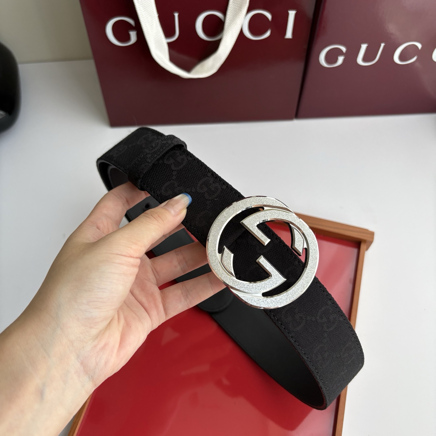 Gucci 经典原单品质，印花织布面搭配原版平纹底，精品铜扣，精工制作，细节看图，实物拍摄，高端奢华，宽度4.0cm