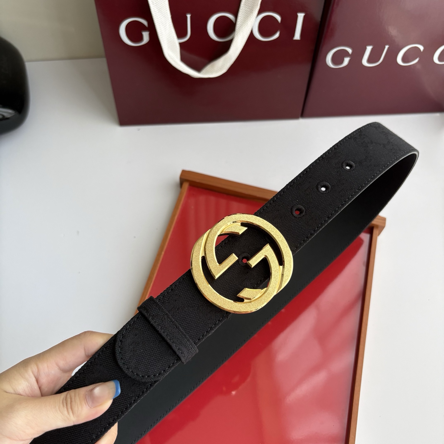 Gucci 经典原单品质，印花织布面搭配原版平纹底，精品铜扣，精工制作，细节看图，实物拍摄，高端奢华，宽度4.0cm