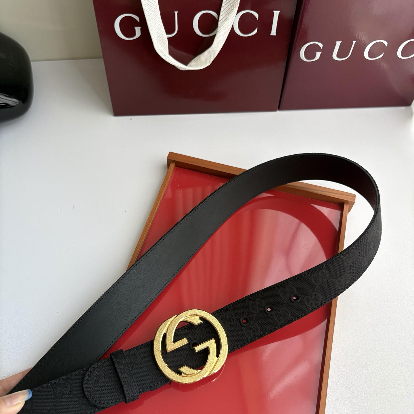 Gucci 经典原单品质，印花织布面搭配原版平纹底，精品铜扣，精工制作，细节看图，实物拍摄，高端奢华，宽度4.0cm