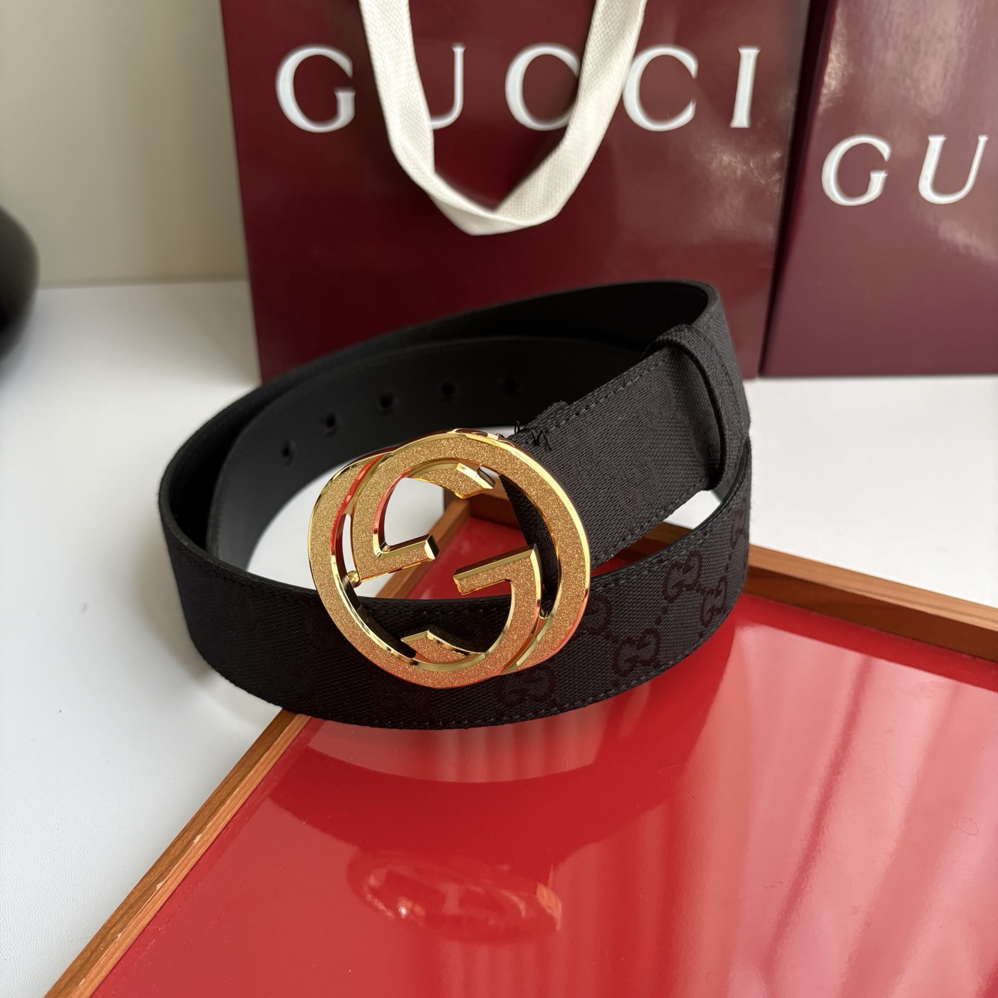 Gucci 经典原单品质，印花织布面搭配原版平纹底，精品铜扣，精工制作，细节看图，实物拍摄，高端奢华，宽度4.0cm