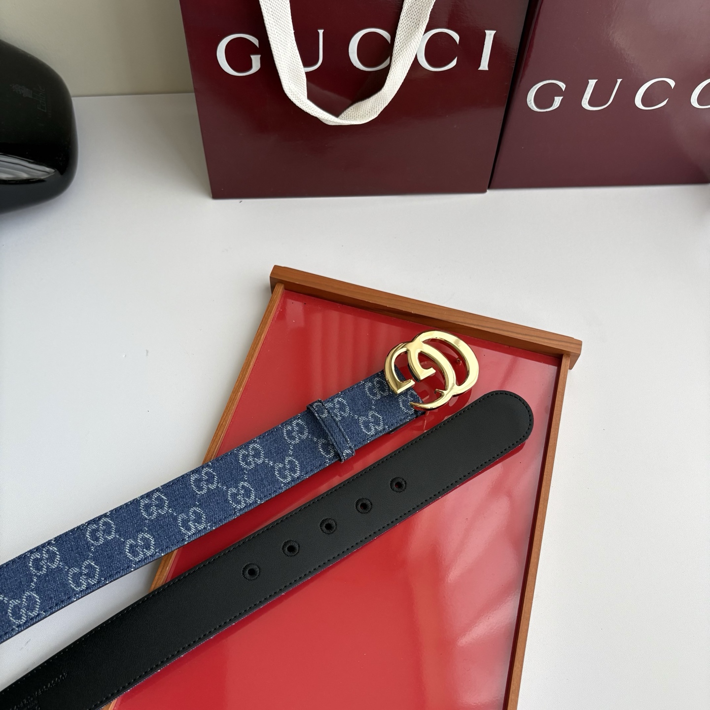 Gucci 经典原单品质，牛仔织布面搭配原版平纹底，精品铜扣，精工制作，细节看图，实物拍摄，高端奢华，宽度4.0cm