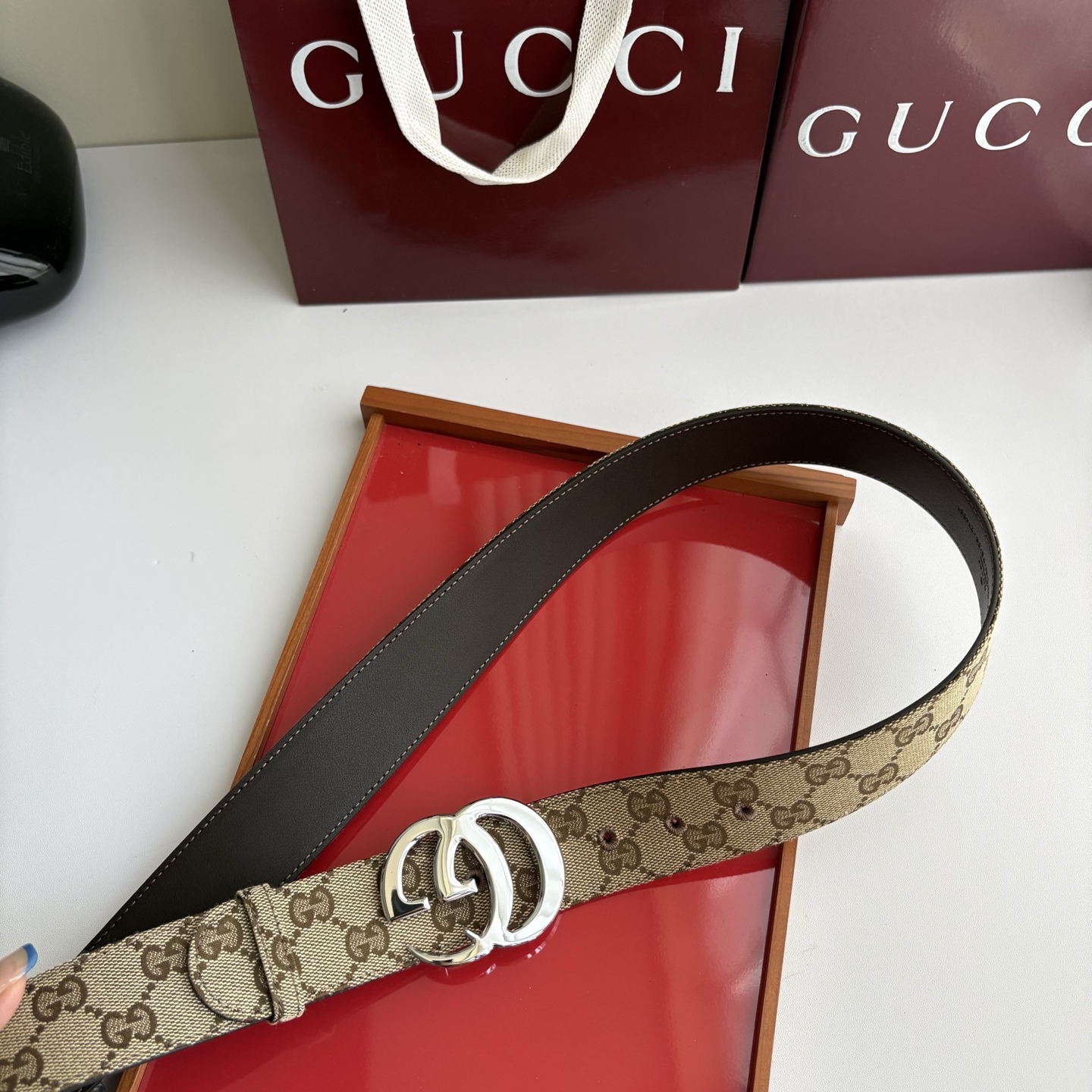 Gucci 经典原单品质，印花织布面搭配原版平纹底，精品铜扣，精工制作，细节看图，实物拍摄，高端奢华，宽度4.0cm