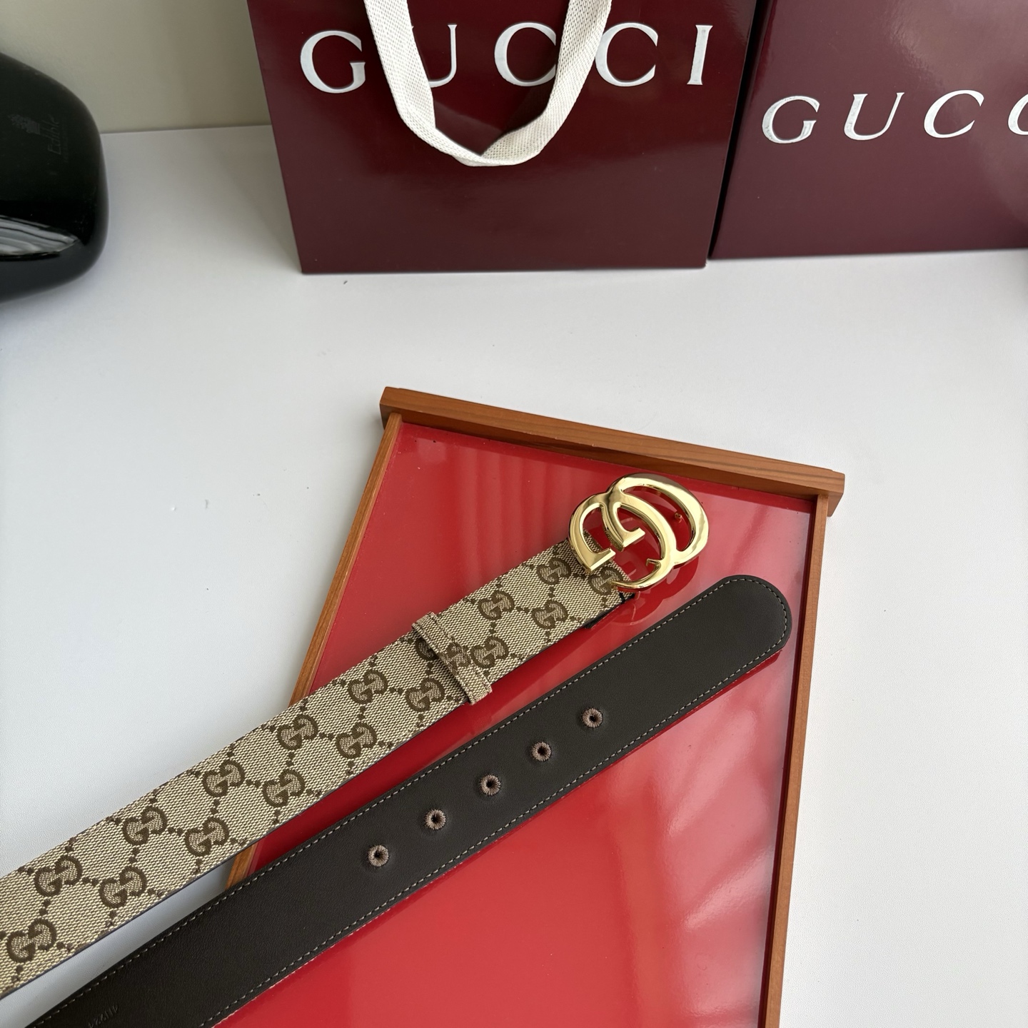 Gucci 经典原单品质，印花织布面搭配原版平纹底，精品铜扣，精工制作，细节看图，实物拍摄，高端奢华，宽度4.0cm