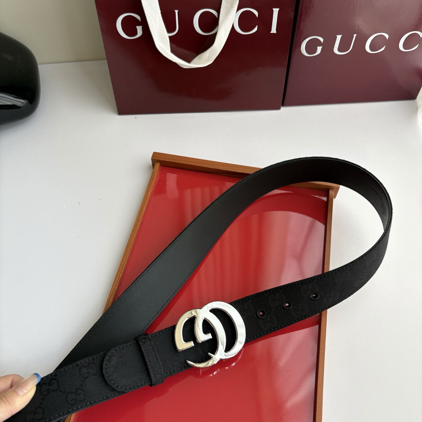 Gucci 经典原单品质，印花织布面搭配原版平纹底，精品铜扣，精工制作，细节看图，实物拍摄，高端奢华，宽度4.0cm