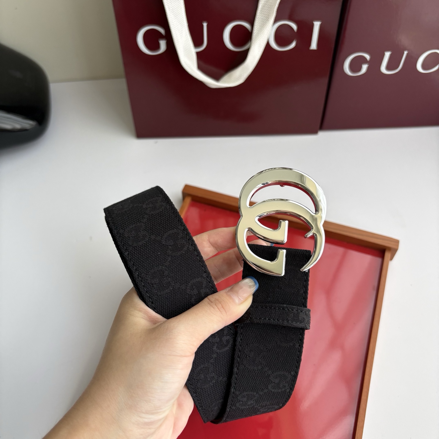 Gucci 经典原单品质，印花织布面搭配原版平纹底，精品铜扣，精工制作，细节看图，实物拍摄，高端奢华，宽度4.0cm