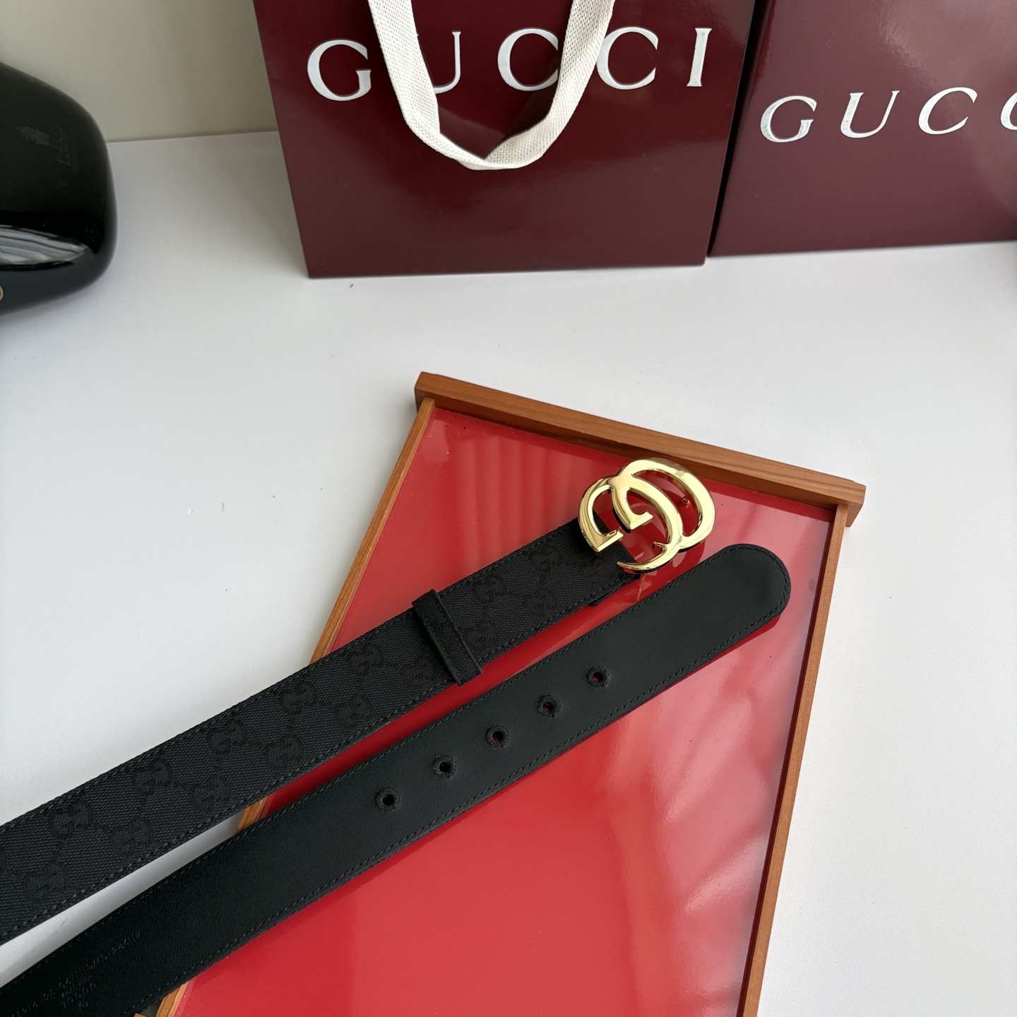Gucci 经典原单品质，印花织布面搭配原版平纹底，精品铜扣，精工制作，细节看图，实物拍摄，高端奢华，宽度4.0cm