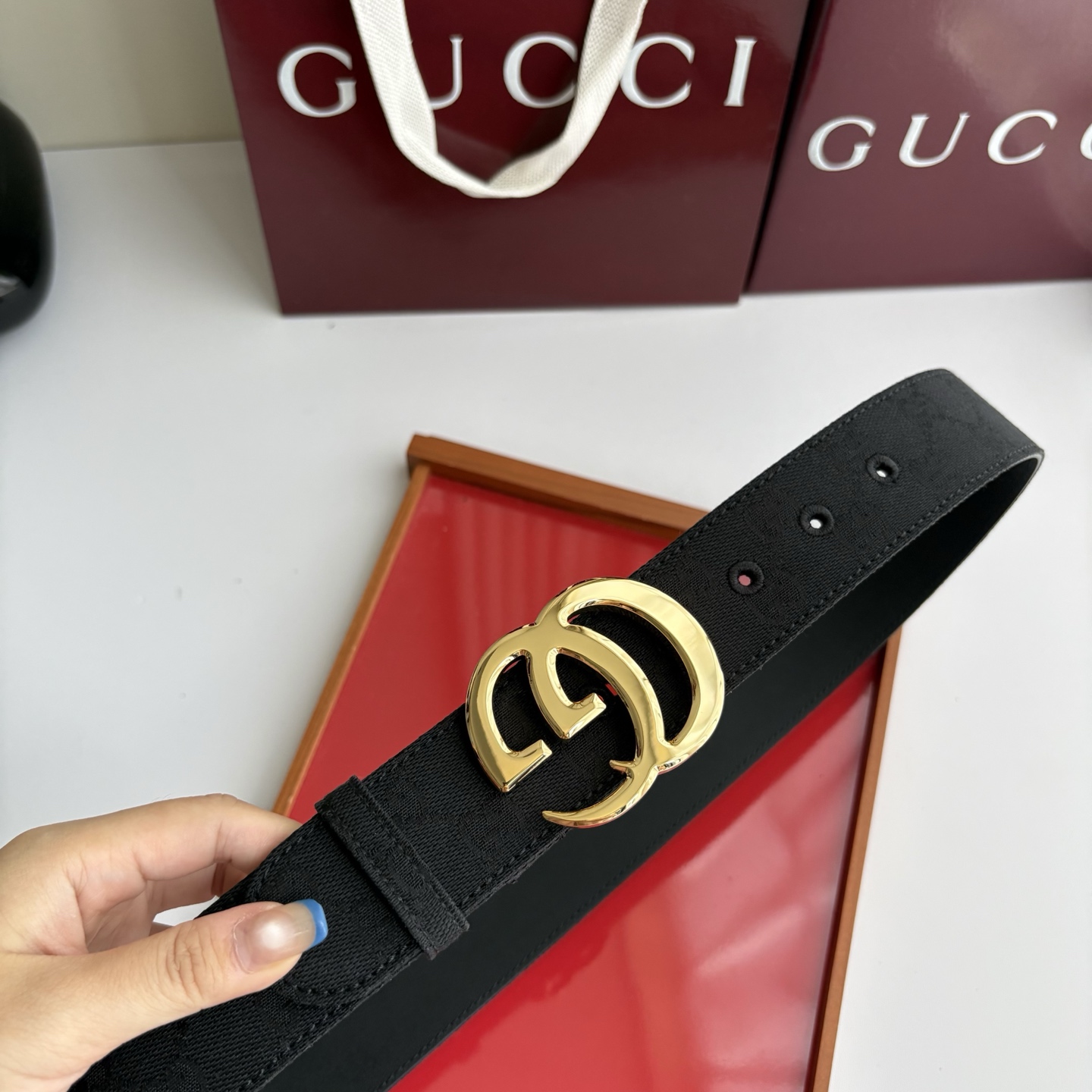 Gucci 经典原单品质，印花织布面搭配原版平纹底，精品铜扣，精工制作，细节看图，实物拍摄，高端奢华，宽度4.0cm