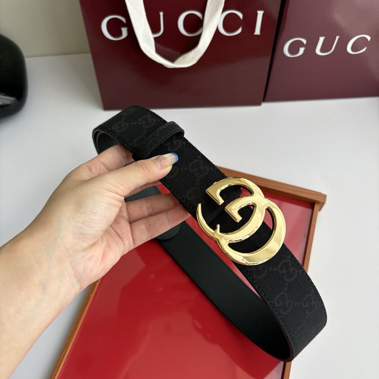 Gucci 经典原单品质，印花织布面搭配原版平纹底，精品铜扣，精工制作，细节看图，实物拍摄，高端奢华，宽度4.0cm