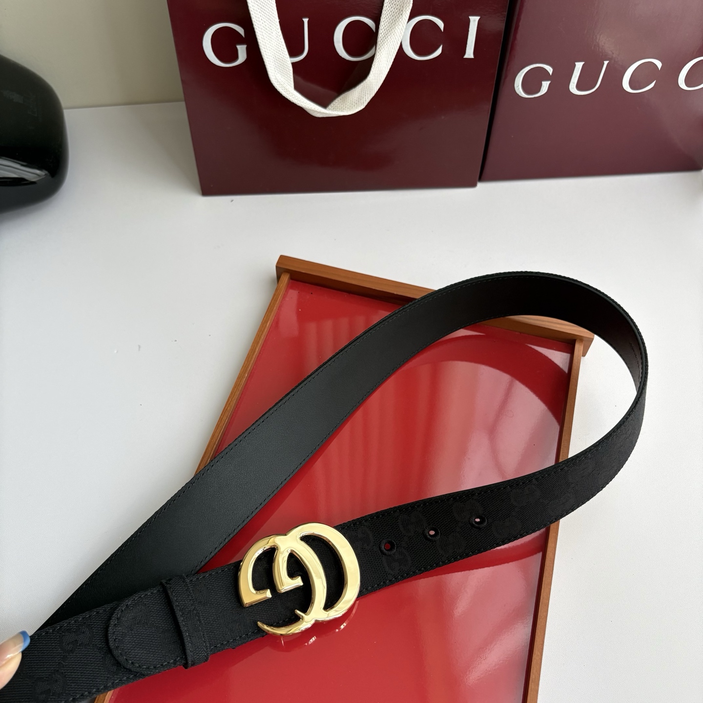 Gucci 经典原单品质，印花织布面搭配原版平纹底，精品铜扣，精工制作，细节看图，实物拍摄，高端奢华，宽度4.0cm