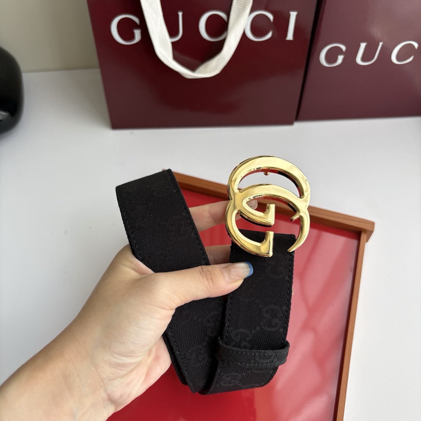 Gucci 经典原单品质，印花织布面搭配原版平纹底，精品铜扣，精工制作，细节看图，实物拍摄，高端奢华，宽度4.0cm