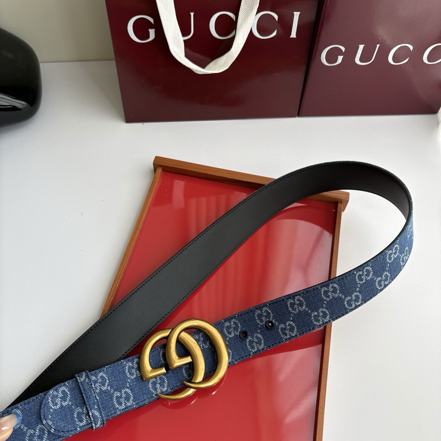 Gucci 经典原单品质，牛仔织布面搭配原版平纹底，精品铜扣，精工制作，细节看图，实物拍摄，高端奢华，宽度4.0cm