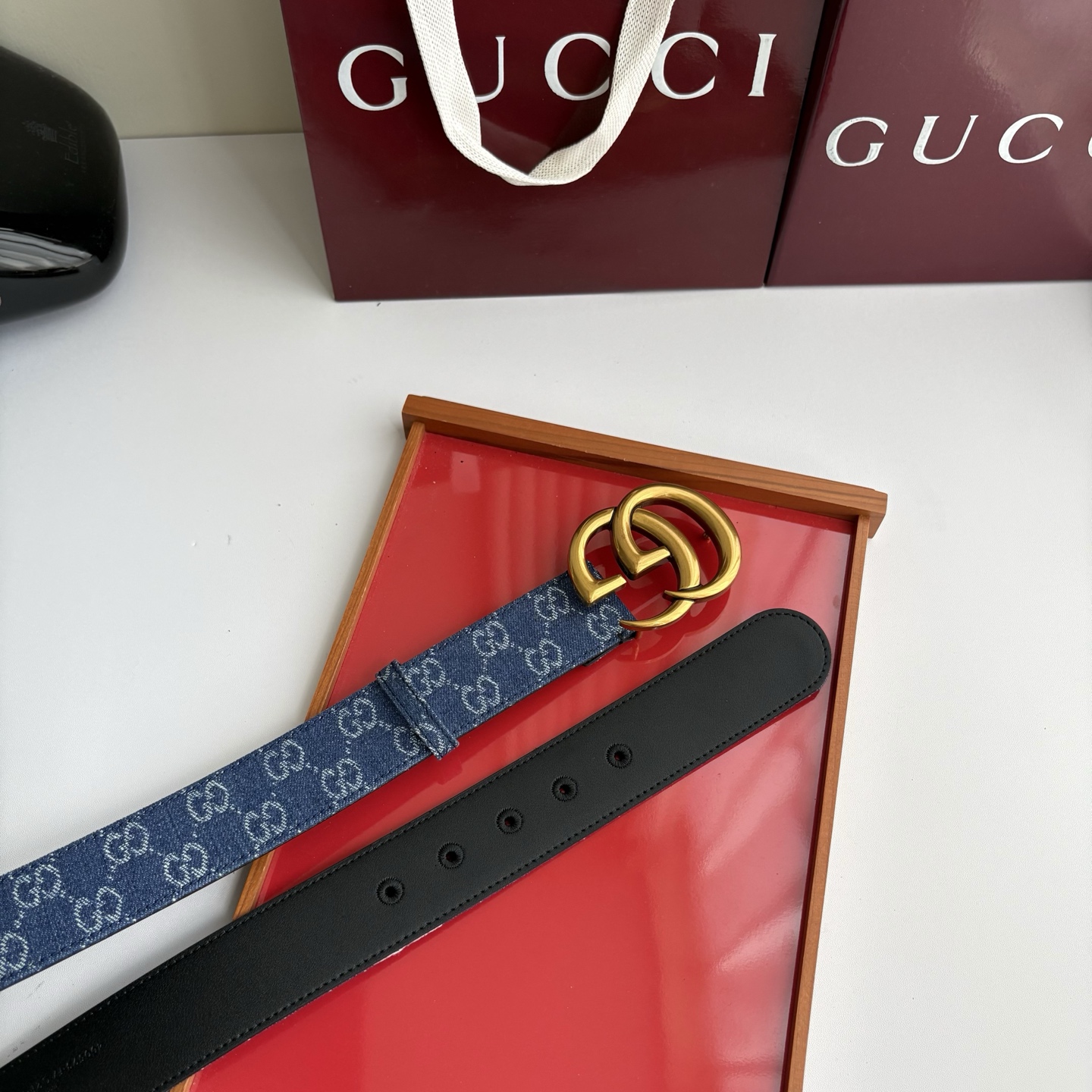 Gucci 经典原单品质，牛仔织布面搭配原版平纹底，精品铜扣，精工制作，细节看图，实物拍摄，高端奢华，宽度4.0cm